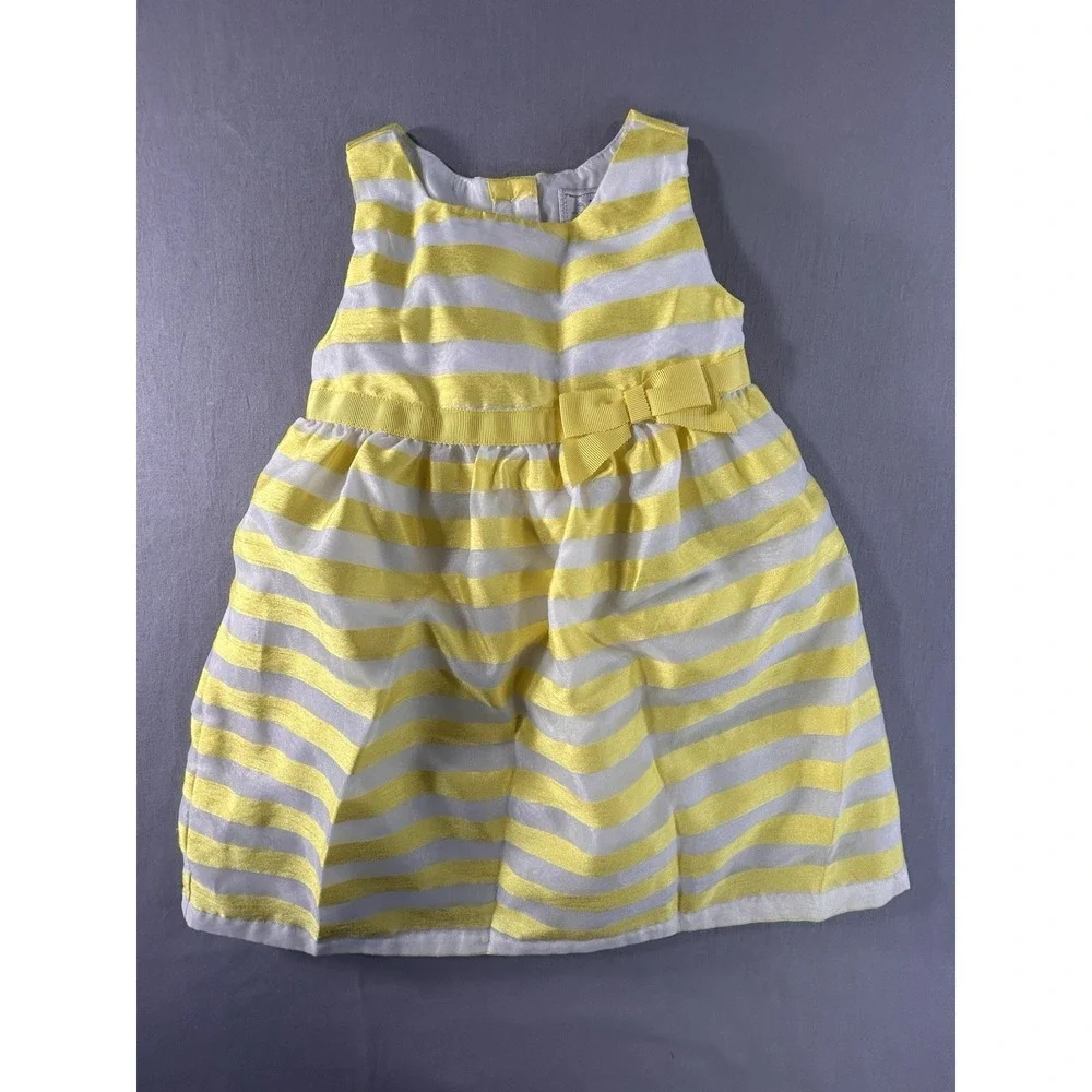 Dressed Up By Gymboree Striped Yellow Dress Baby 18-23 Month Easter Church‎